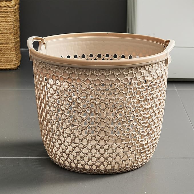 Flexible Laundry Basket with Handles, Portable Round Bin, Plastic Laundry by Unknown
