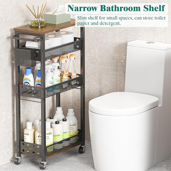 Slim Storage Cart 4 Tier Laundry Cart - Image 8