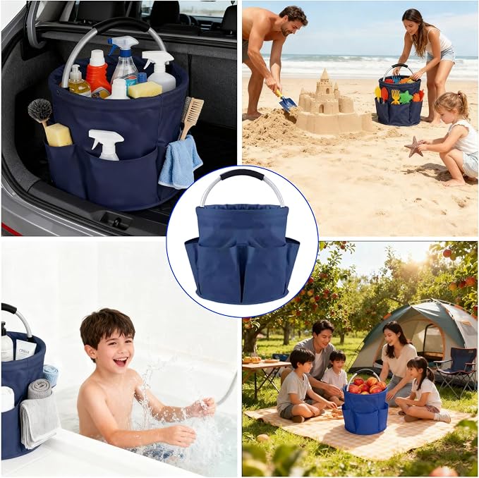 17L Cleaning Caddy with Handle, Portable Picnic Basket, Apple Picking Basket - Image 7