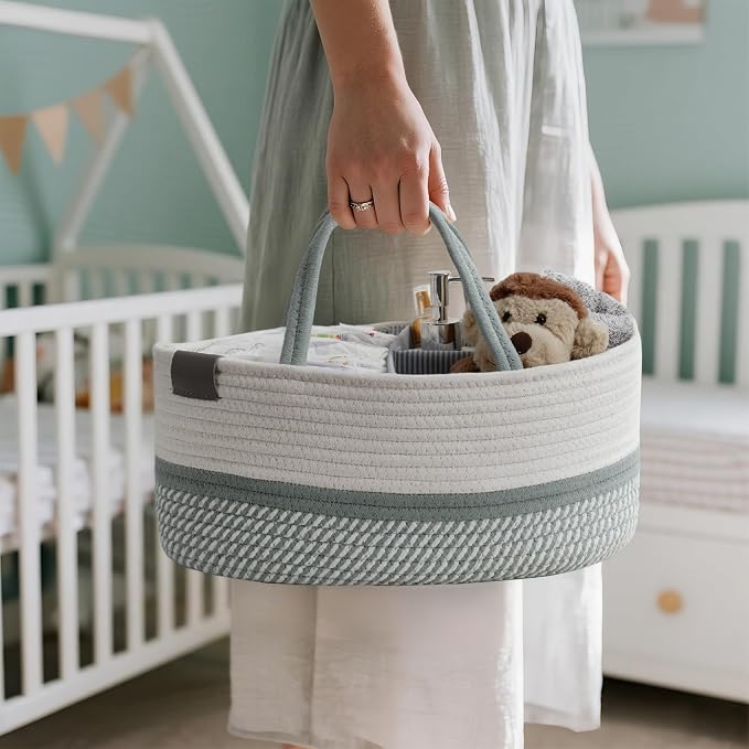 DECOMOMO Baby Caddy Organizer, Diaper Caddy Basket, Baby Baskets - Image 5