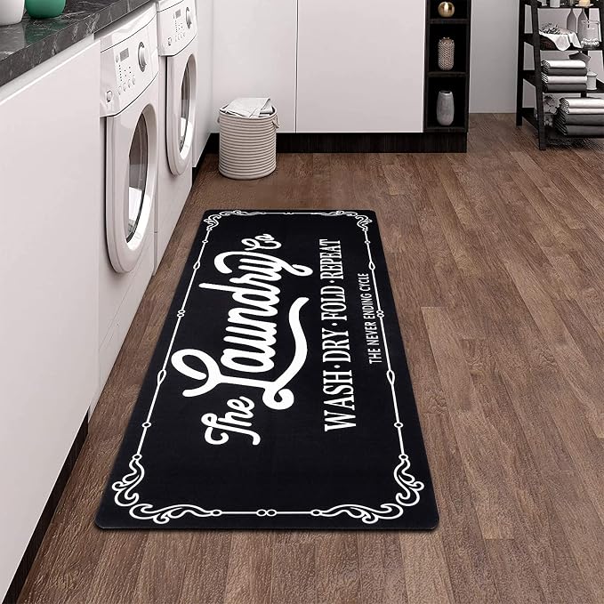 Pauwer Laundry Room Rug Runner 20"x48" Waterproof Rubber Laundry Mat Non Slip - Image 6