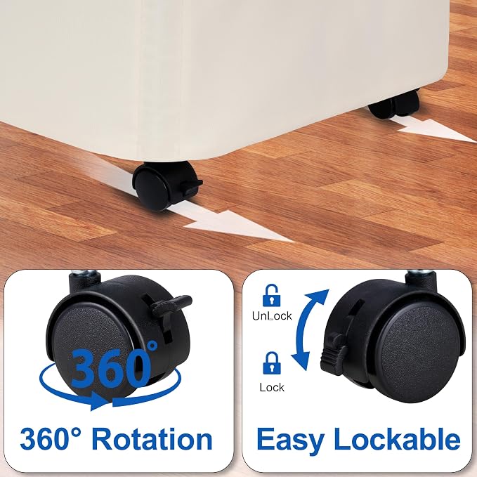 Slim Laundry Hamper with Lid and Wheels, Small Rolling Laundry Basket with - Image 4