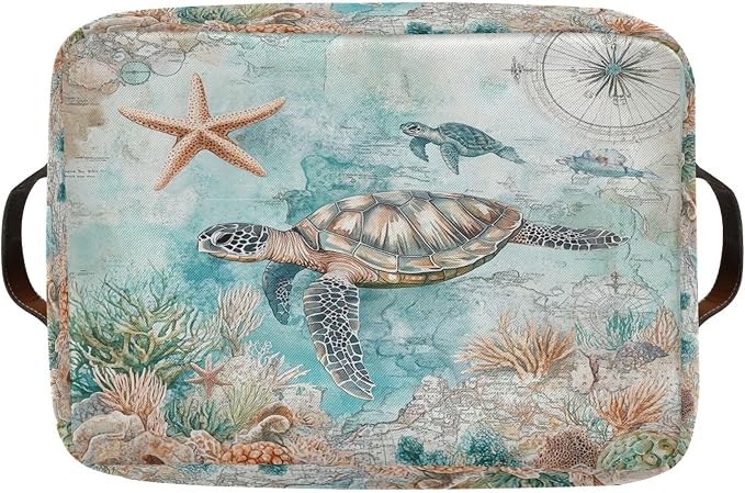 Nautical Starfish Fabric Storage Basket - Image 8