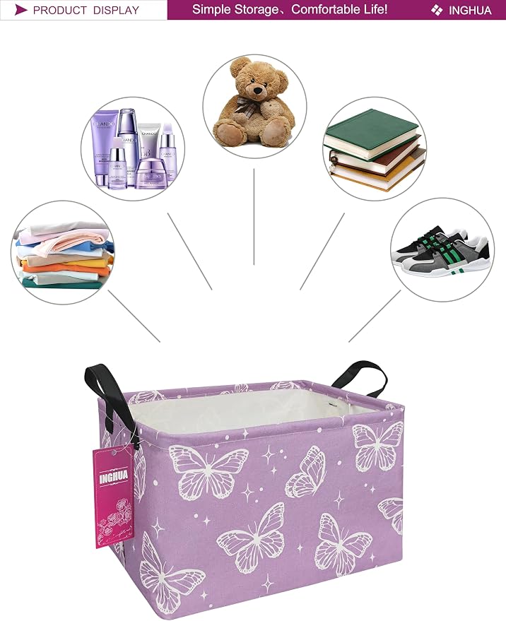 Rectangular Storage Basket Fabric Organizer Bin - Image 3