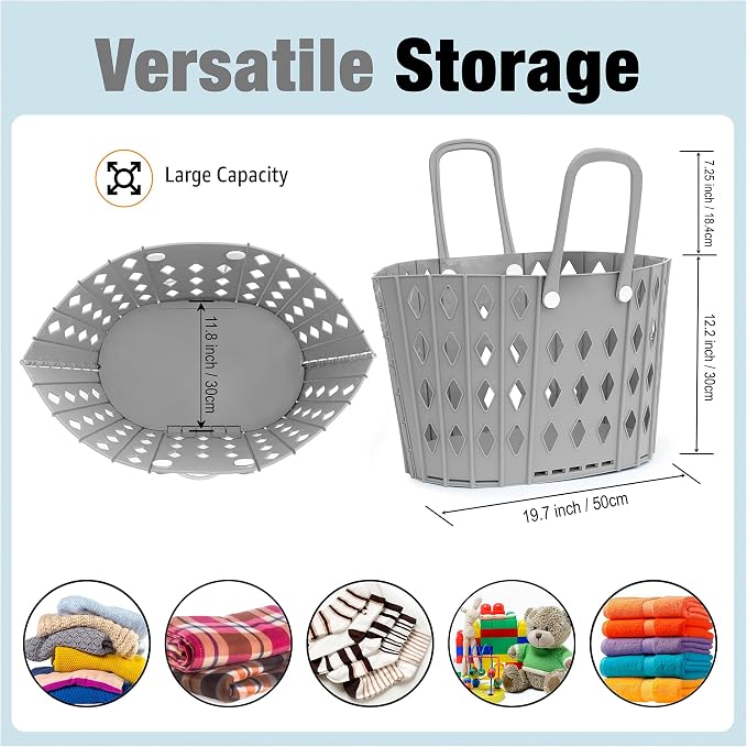 Collapsible Laundry Basket Durable Foldable Hamper - Image 3