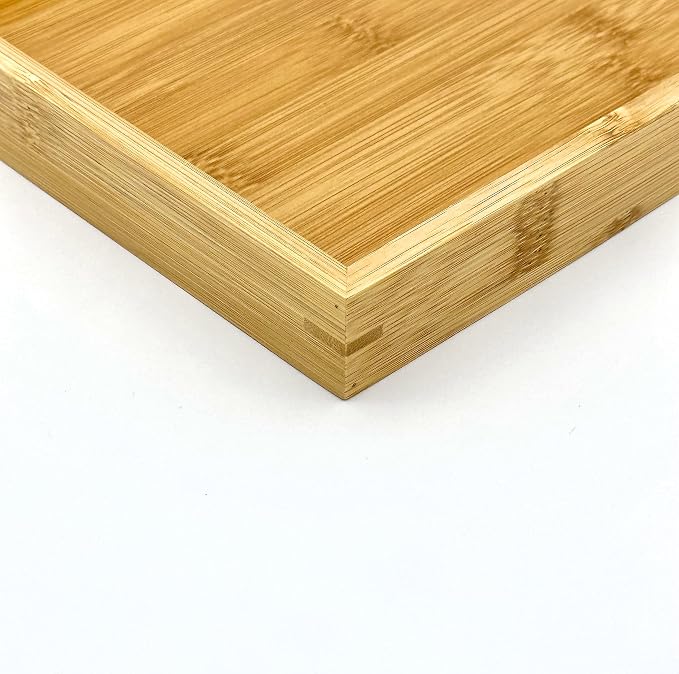 Bam & Boo Natural Bamboo Serving Tray Modern Rectangular - Image 7