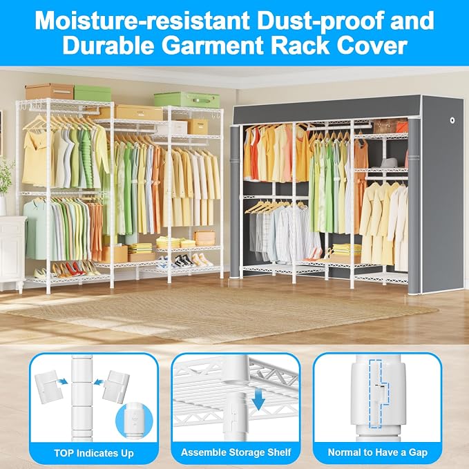 Ulif E13C Heavy Duty Closet Organizer System，Freestanding Clothing Racks - Image 4