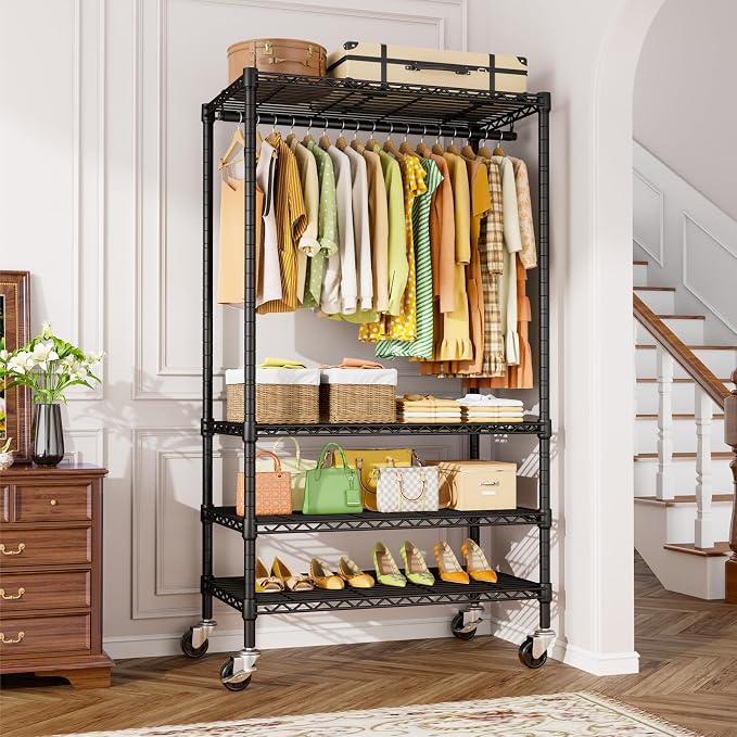 P9 Rolling Clothes Rack Heavy Duty, Clothing Racks - Image 8