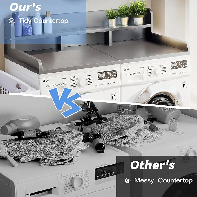 Washer Dryer Countertop with Shelf, Washer and Dryer Covers - Image 2