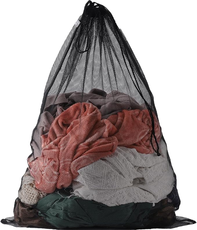 Kimmama Heavy Duty Coarse Mesh Drawsting Laundry Bag, Jumbo Net Cord Bag by Kimmama