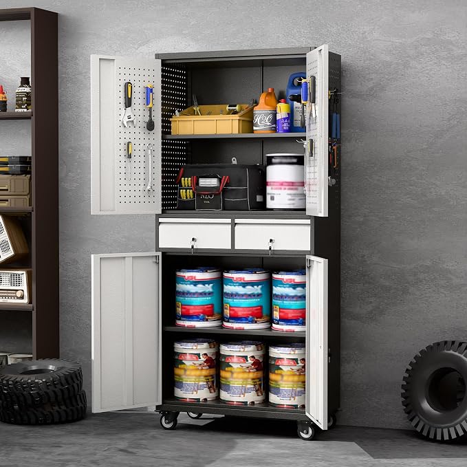 Aobabo 71" H 2 Drawer Metal Storage Cabinet - Image 2