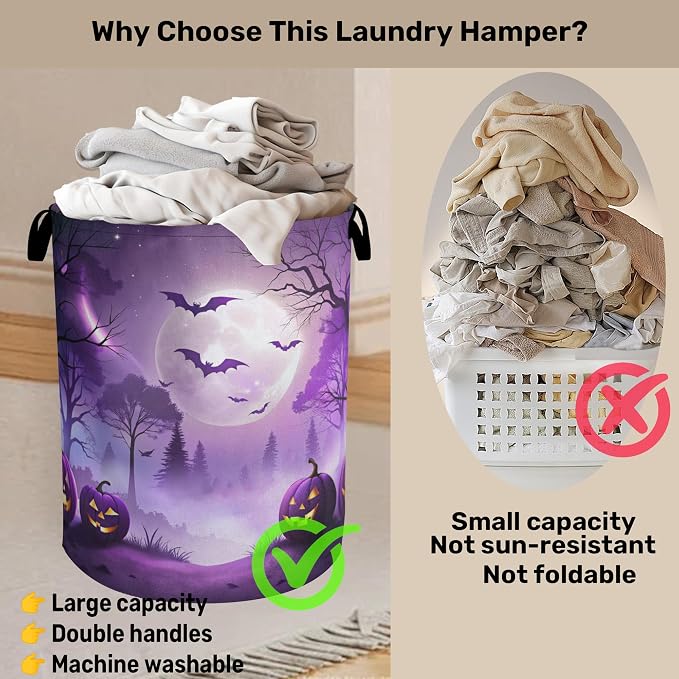 Pumpkin Party Foldable Laundry Hamper - Image 3