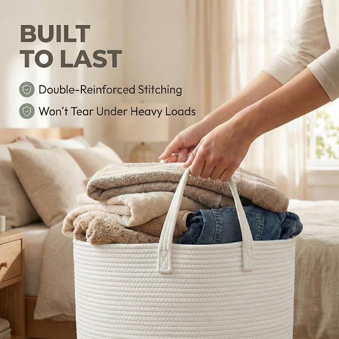 65L Extra Large Blanket Basket for Living Room - Image 6