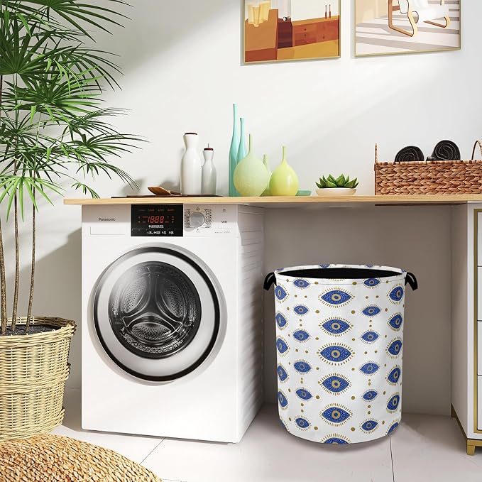 Evil Eyes Laundry Basket, Foldable Oxford Cloth Tote Bag Laundry Hamper Clothes - Image 8