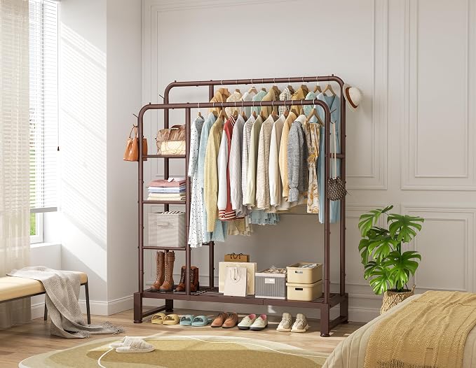 Double Rods Clothes Rack Clothing Rack - Image 2