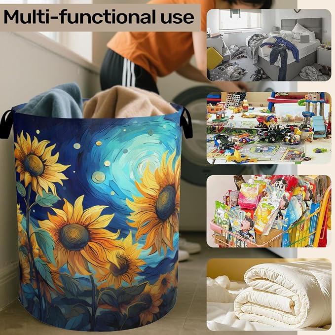 Starry Sky Sunflower Laundry Basket - Image 6