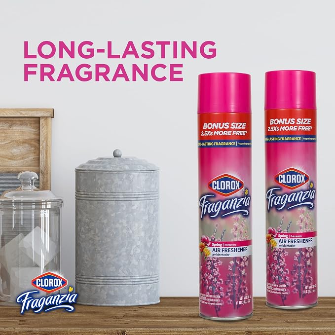 Clorox Fraganzia Aerosol Air Freshener in Spring Scent Long-Lasting Air - Image 4