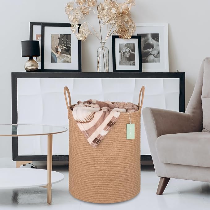Large Jute Laundry Hamper Basket - Image 6