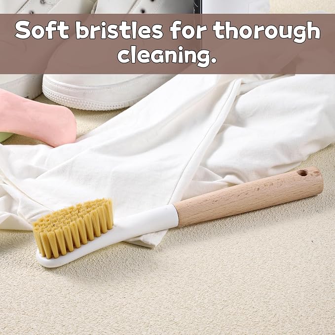 Wood Laundry Stain Brush with Soft Bristle, Stain Remover Brushes with Long - Image 6