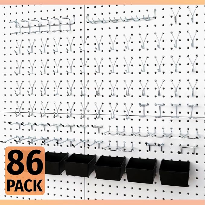 HUHOLE 86 Piece Pegboard Hooks Assortment Kit - Image 5
