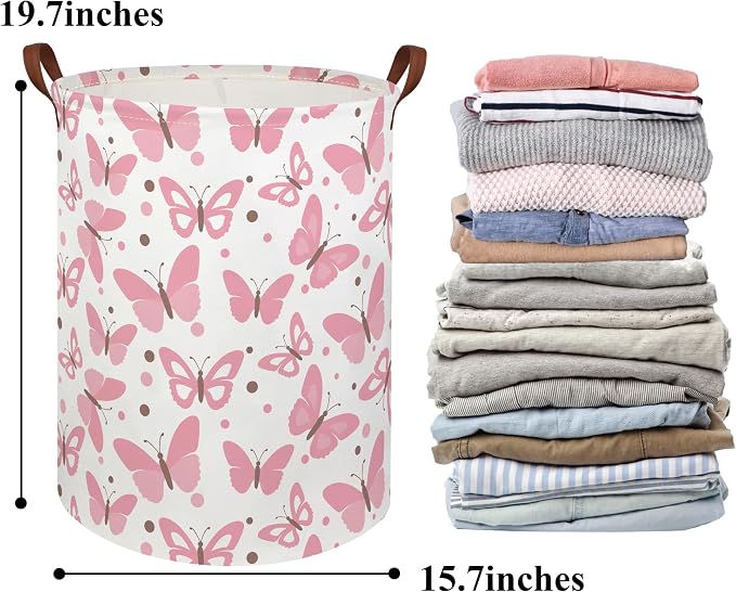 HIYAGON Girls Pink Laundry Baskets Baby Hamper - Image 6