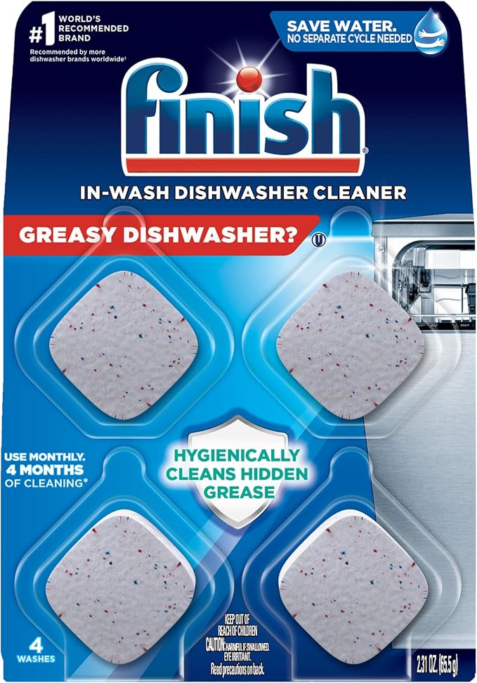 Finish Dishwasher Cleaner Tablets, Deep Cleans Hidden Grease & Grime, Fights by Finish