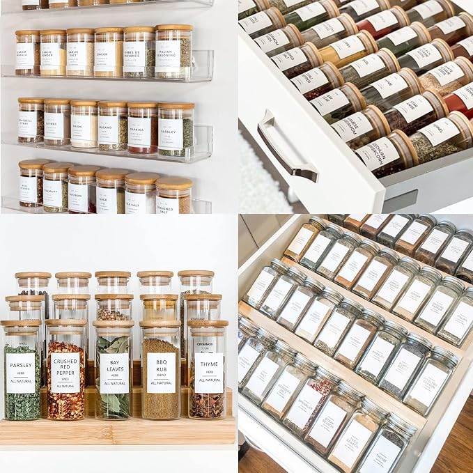 191 Spice Jar Labels Preprinted Minimalist Stickers - Image 6