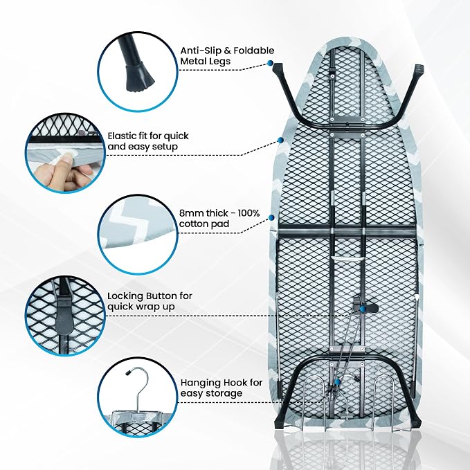 Metal Mesh Panel Tabletop Ironing Board | Foldable Iron Board | Heavy Duty - Image 4