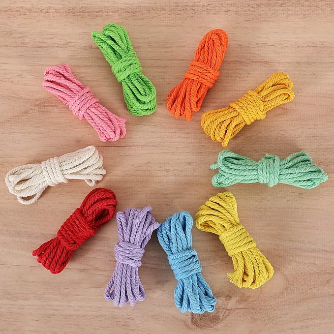 Macrame Cord 4mm x 328yd | 100% Natural Cotton Macrame Rope | 4 Strand Twisted - Image 5