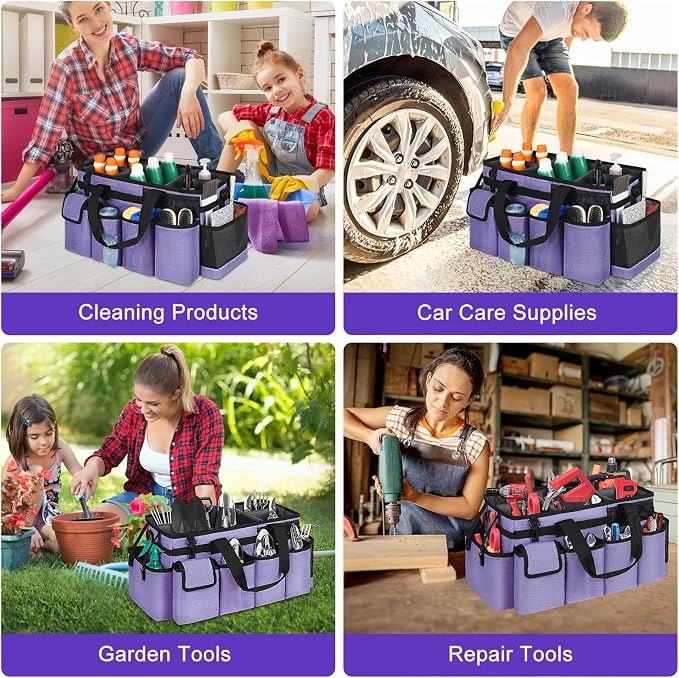 Cleaning Caddy Bag, Extra Large Cleaning Supplies Organizer - Image 6