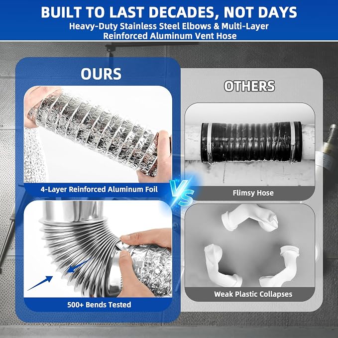 10FT 4" Heavy-Duty Dryer Vent Kit - Image 5