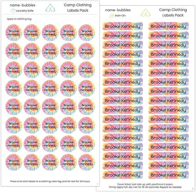 Name Bubbles - Custom Name Tags - Personalized Daycare, & Camp Labels, Iron-On by NameBubbles