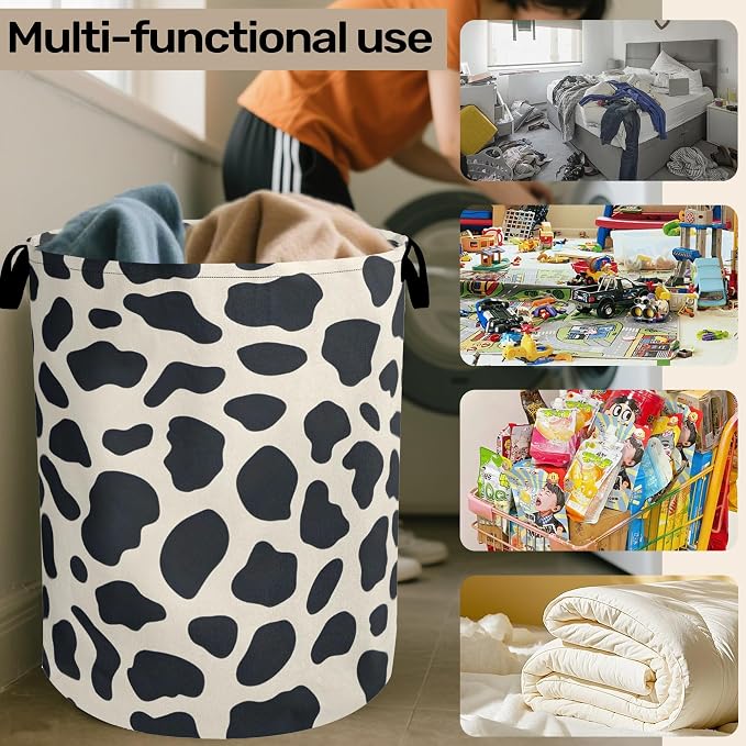 Cow Pattern Laundry Basket - Image 6