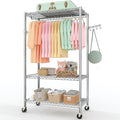 Rolling Clothes Rack, 75.6"H Heavy Duty Metal Garment Rack by GarveeHome