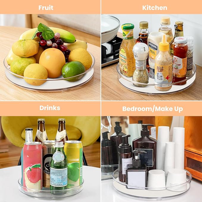 2 Pack Lazy Susan Organizer for Cabinet：Lazy Susan Turntable - Image 6