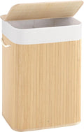 72L Slim Laundry Hamper with Lid, Foldable Bamboo Clothes Laundry Basket with by Aliphonbyningge_ysHOME