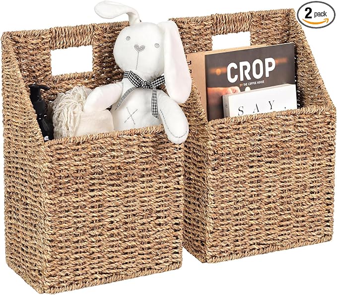 Wicker Hanging Storage Basket, Water Hyacinth Baskets, Wall Decor Hyacinth by SIEUSALEVN