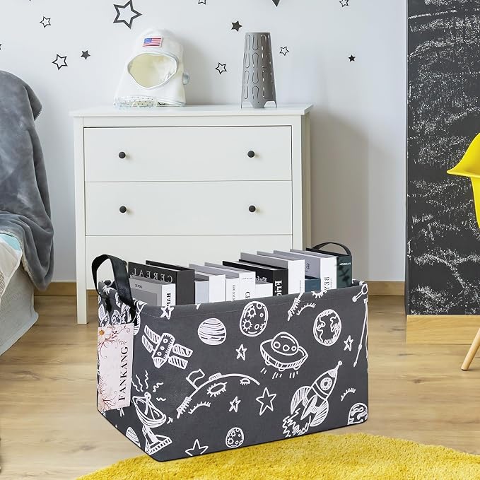 FANKANG Storage Basket, Nursery Hamper Canvas Laundry Basket Foldable - Image 5