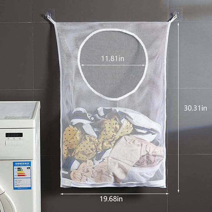 Resdenio Hanging Laundry Hamper Bag, Portable Laundry Bag, 30 x 20 Inch Large - Image 6