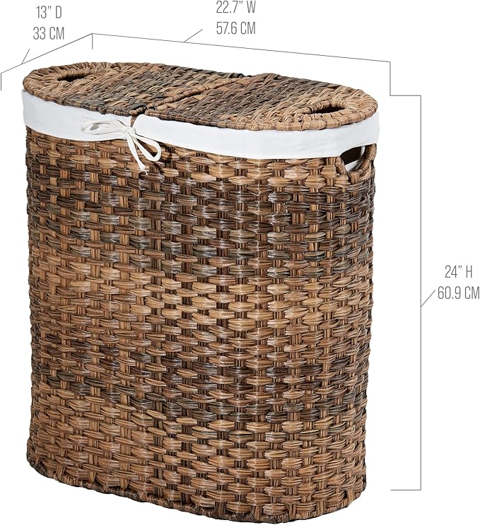 Seville Classics Premium Handwoven Portable Laundry Bin Basket - Image 4
