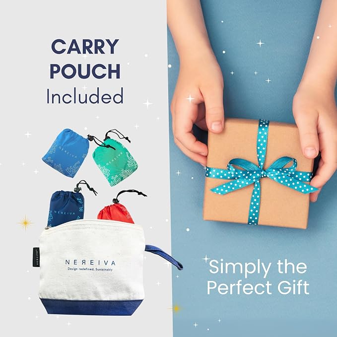 4 Pack Foldable Grocery Bags into Tiny Pouch - Image 3