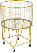 Deco 79 Metal Storage Cart Deep Set Metal Mesh Laundry Basket by Deco79
