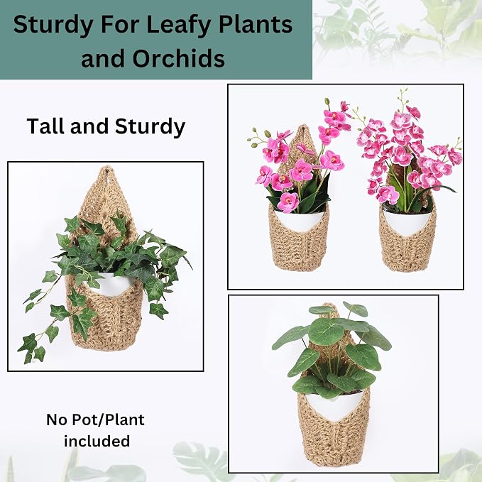 2 Pack 6 inch Hanging Orchid Basket, Hanging Orchid Planter | Macrame Wall - Image 5