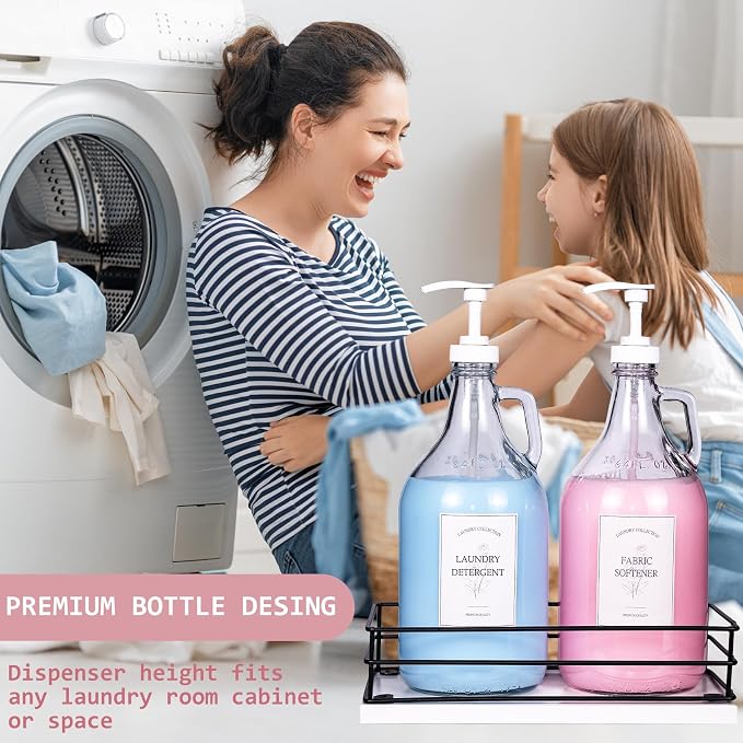 2 Pcs Glass Liquid Laundry Detergent Dispenser, Half Gallon Dispenser - Image 5