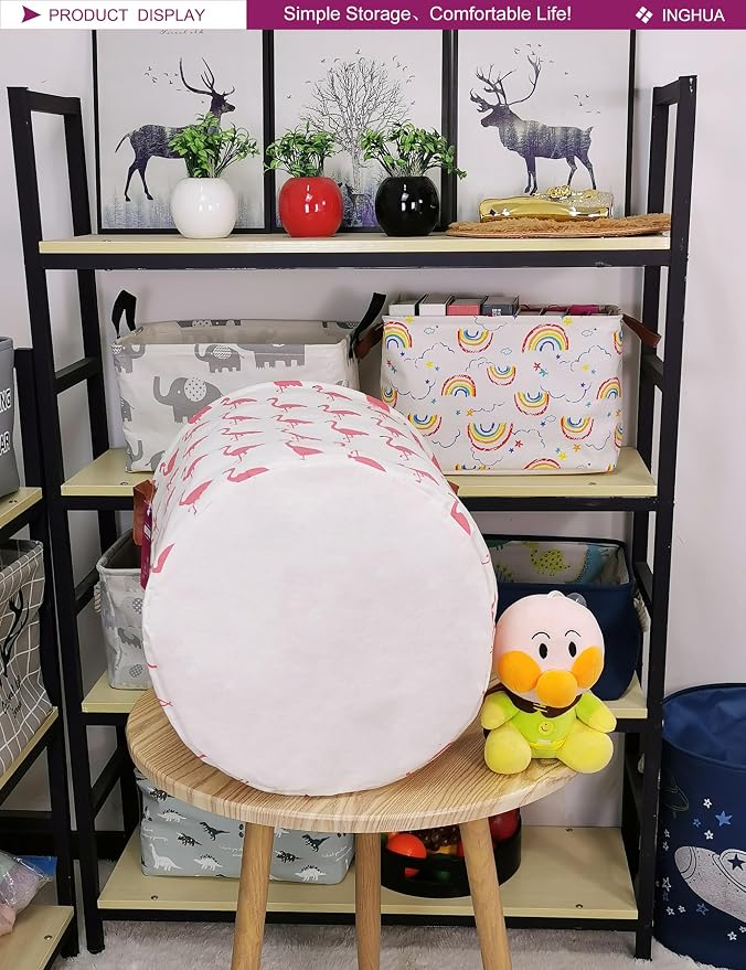 Laundry Hamper Large Canvas Fabric Lightweight Storage Basket/Toy - Image 5