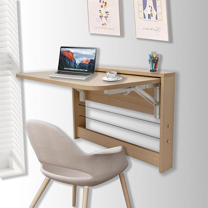 Folding Wall Table, Fold Down Table Wall Mounted, Floating Desk by SKVSKV