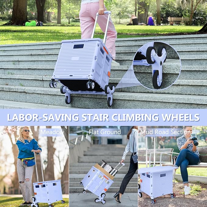 Foldable Utility Cart Folding Portable Rolling Crate - Image 5