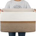 OIAHOMY Large Blanket Basket, 22”x17”x12” Rectangle Woven Baskets, Nursery by MasterofSpaceOptimization