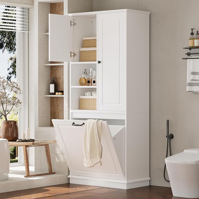68" Tall Bathroom Storage Cabinet - Image 4