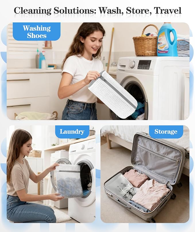 3-IN-1 Laundry & Shoe Washing Machine Bag Kit : Laundry Shoe Bag - Image 8